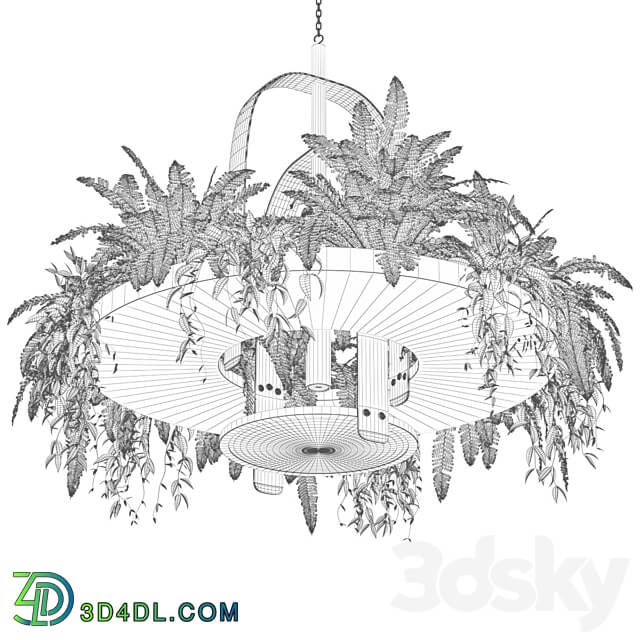 Hanging lamp with plants Pendant light 3D Models