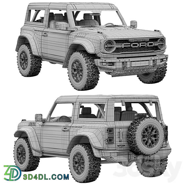 Ford Bronco Raptor 2 door 2022 3D Models