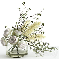 Bouquet in a glass vase 3D Models 