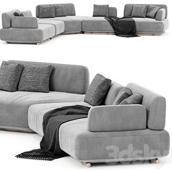 Natuzzi Italia Cava Sectional upholstered sofa 3D Models 