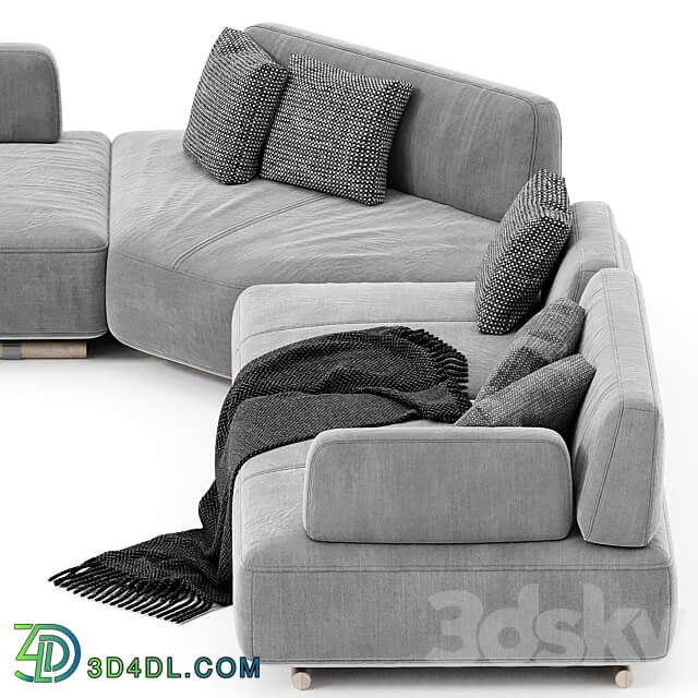 Natuzzi Italia Cava Sectional upholstered sofa 3D Models