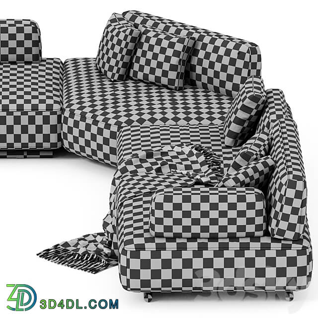 Natuzzi Italia Cava Sectional upholstered sofa 3D Models