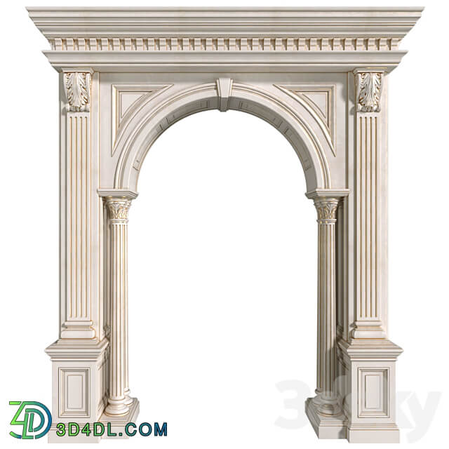 Arch in classic style.Arched interior doorway in a classic style.Traditional Interior Arched Doorway Opening 3D Models