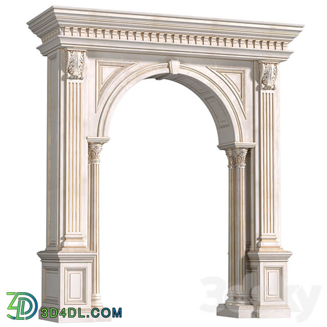 Arch in classic style.Arched interior doorway in a classic style.Traditional Interior Arched Doorway Opening 3D Models