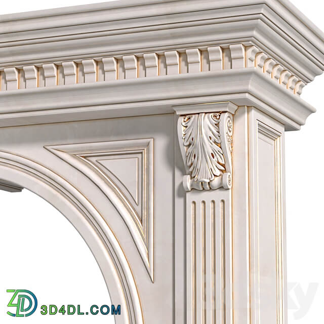 Arch in classic style.Arched interior doorway in a classic style.Traditional Interior Arched Doorway Opening 3D Models