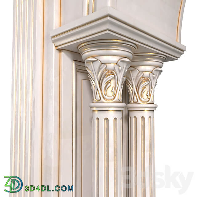 Arch in classic style.Arched interior doorway in a classic style.Traditional Interior Arched Doorway Opening 3D Models