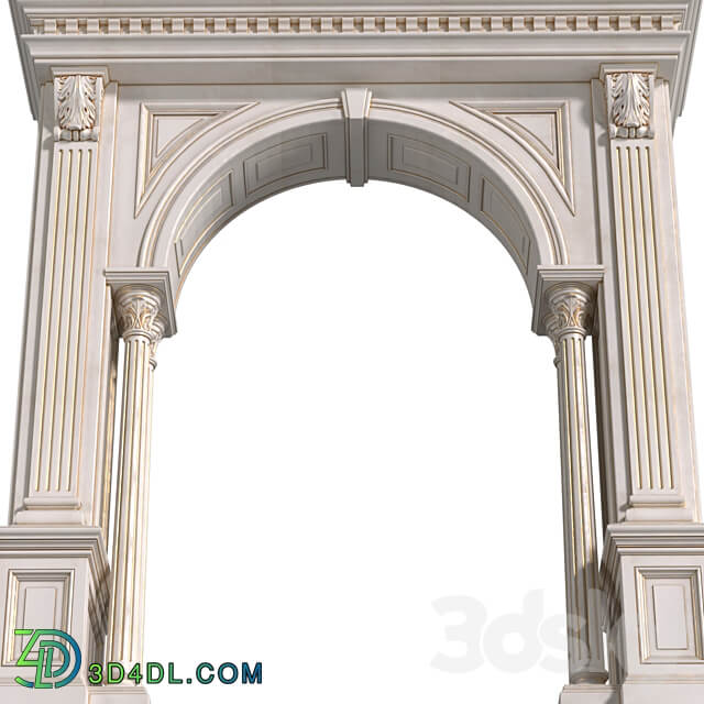 Arch in classic style.Arched interior doorway in a classic style.Traditional Interior Arched Doorway Opening 3D Models