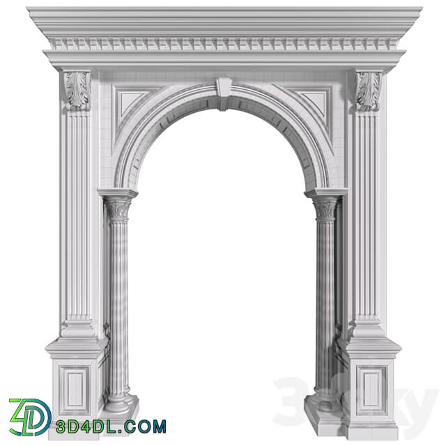 Arch in classic style.Arched interior doorway in a classic style.Traditional Interior Arched Doorway Opening 3D Models