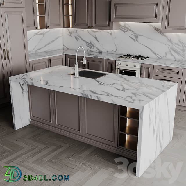 Kitchen Neoclassic129smeg Kitchen 3D Models