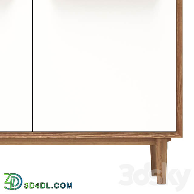 Buffet Bruni white large 100 160 40 cm Sideboard Chest of drawer 3D Models