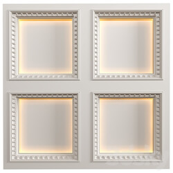 Modern coffered illuminated ceiling Art Deco style 3D Models 