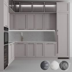 Kitchen 122 Tricolor Kitchen 3D Models 