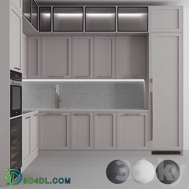 Kitchen 122 Tricolor Kitchen 3D Models