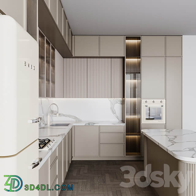 kitchen modern130smeg Kitchen 3D Models