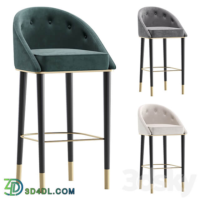 Bar Stool LAS VEGAS by Cazarina Interiors 3 Colors Version Барный Стул ЛАС ВЕГАС 3D Models