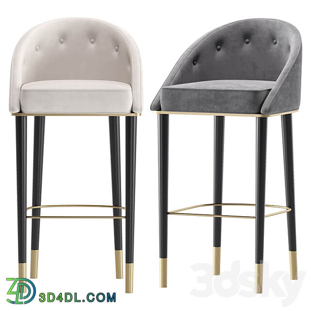 Bar Stool LAS VEGAS by Cazarina Interiors 3 Colors Version Барный Стул ЛАС ВЕГАС 3D Models