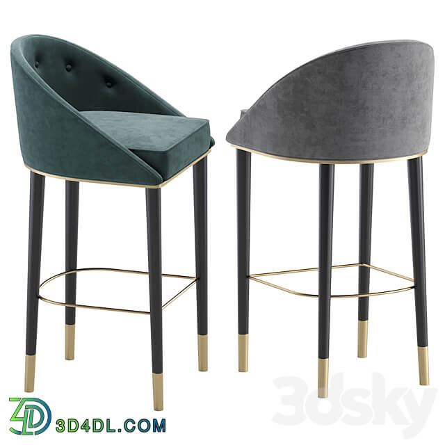 Bar Stool LAS VEGAS by Cazarina Interiors 3 Colors Version Барный Стул ЛАС ВЕГАС 3D Models