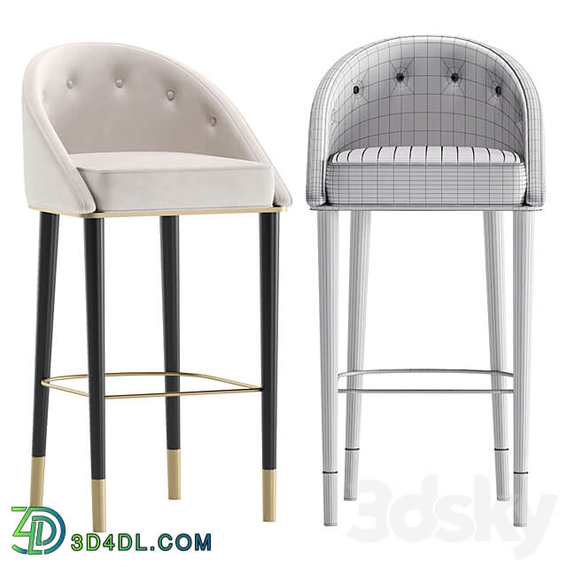 Bar Stool LAS VEGAS by Cazarina Interiors 3 Colors Version Барный Стул ЛАС ВЕГАС 3D Models