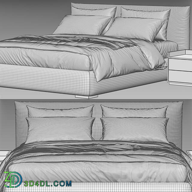 Meridiani Scott Bed Bed 3D Models