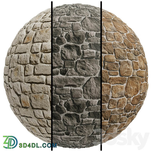 FB355 stone Facade coverings Java 3MAT PBR Seamless Stone 3D Models