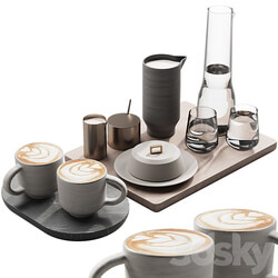 129 eat and drinks decor set 03 coffee and water kit 03 3D Models 