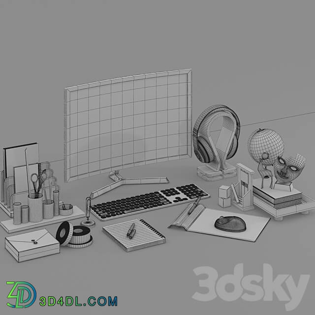 Decor Workspace2 Decorative set 3D Models