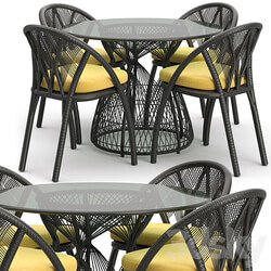 Dinning Set HAGIA Table Chair 3D Models 