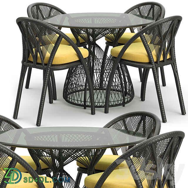 Dinning Set HAGIA Table Chair 3D Models