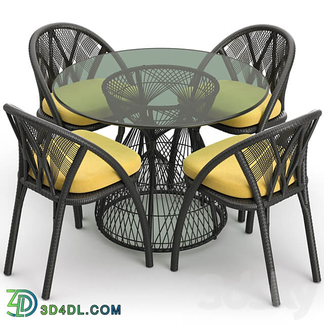 Dinning Set HAGIA Table Chair 3D Models