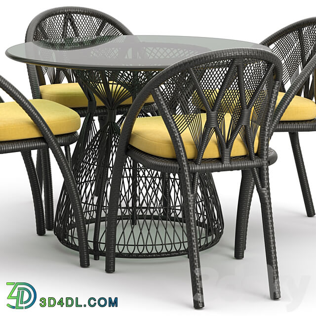 Dinning Set HAGIA Table Chair 3D Models