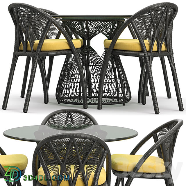 Dinning Set HAGIA Table Chair 3D Models