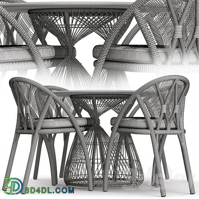 Dinning Set HAGIA Table Chair 3D Models