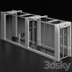 Access security system turnstile metal detector 3D Models 