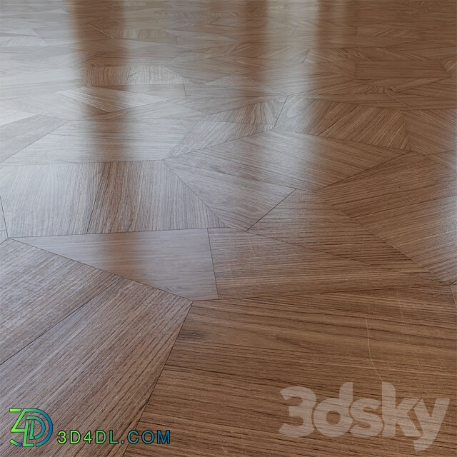 Modular parquet LISTONE GIORDANO Wood 3D Models