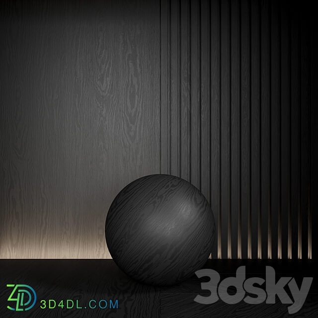 Wood material is seamless. Dark ebony. 3D Models