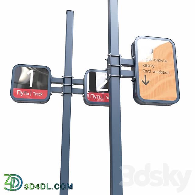 Set of info poles WDC 3D Models