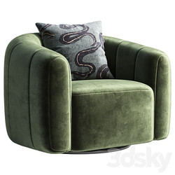 Swivel armchair CB2 Fitz 3D Models 