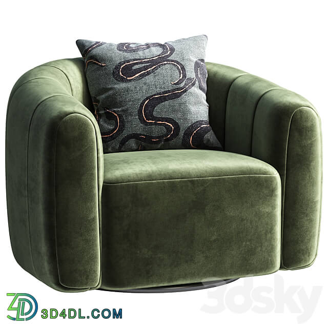 Swivel armchair CB2 Fitz 3D Models