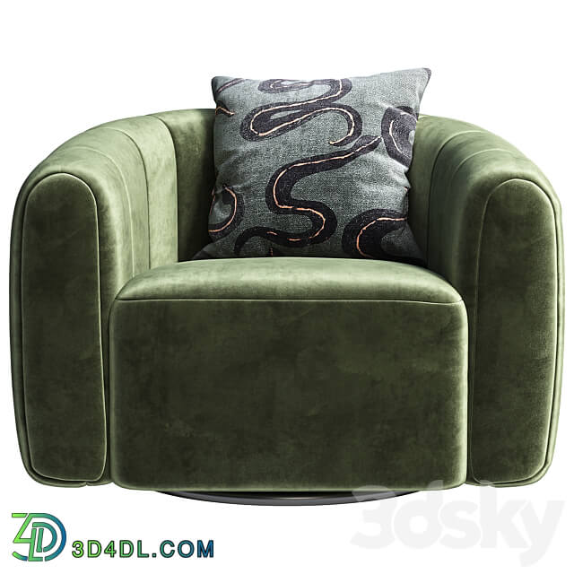 Swivel armchair CB2 Fitz 3D Models