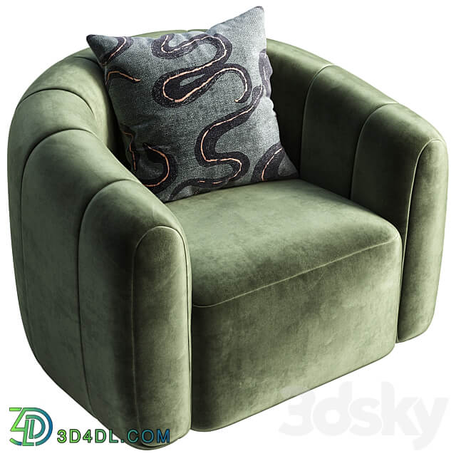 Swivel armchair CB2 Fitz 3D Models