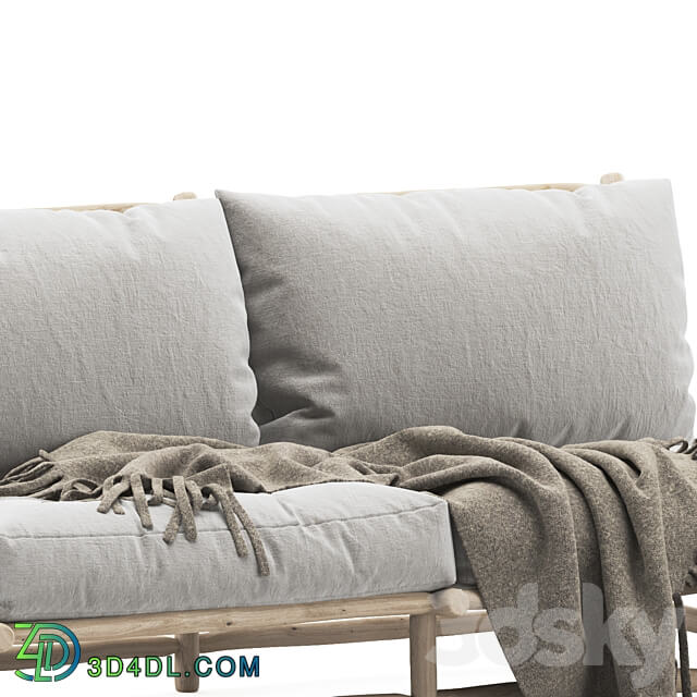 Rock the Kasbah wooden loveseat Double garden sofa 3D Models