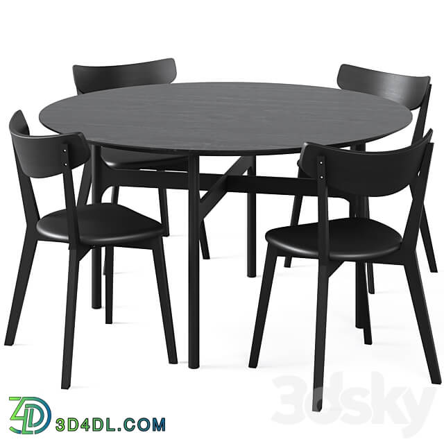 Dining Set 2 by Rowico Home Table Chair 3D Models