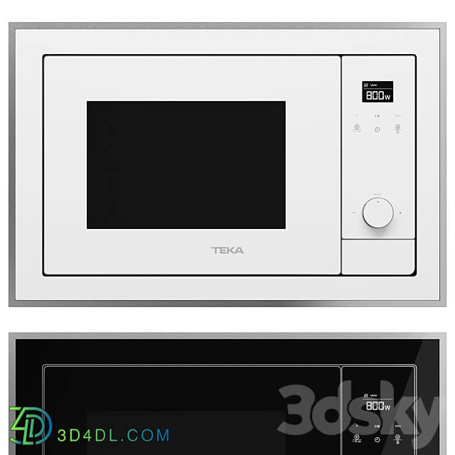 Microwave oven TEKA ML 820 BIS BLACK SS WHITE SS 3D Models