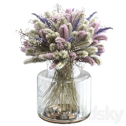 Bouquet of lagurus and lavender 3D Models 