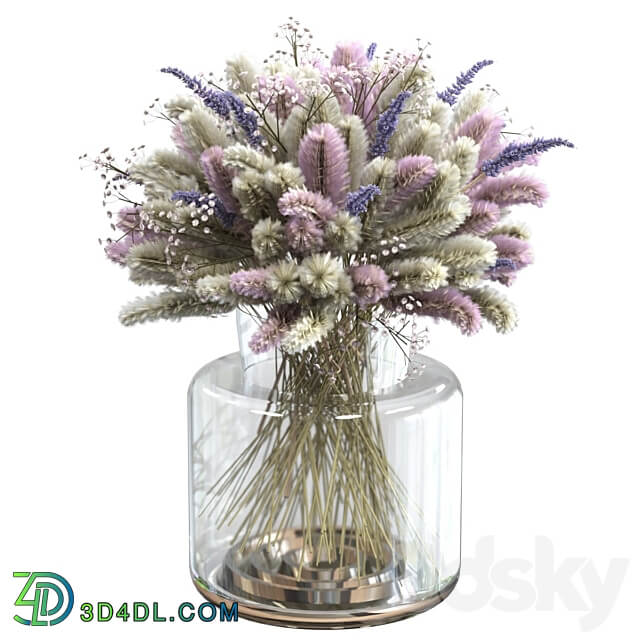 Bouquet of lagurus and lavender 3D Models