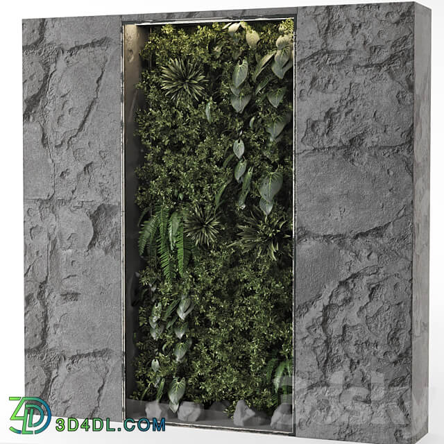 Indoor Wall Vertical Garden Behind the Glass Set 698 Fitowall 3D Models