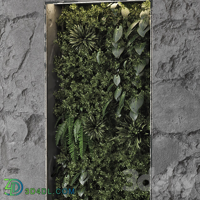 Indoor Wall Vertical Garden Behind the Glass Set 698 Fitowall 3D Models