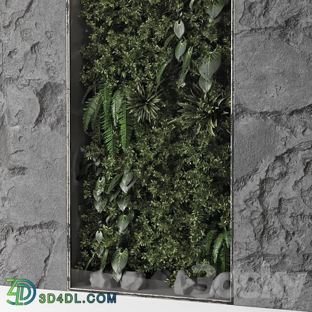 Indoor Wall Vertical Garden Behind the Glass Set 698 Fitowall 3D Models