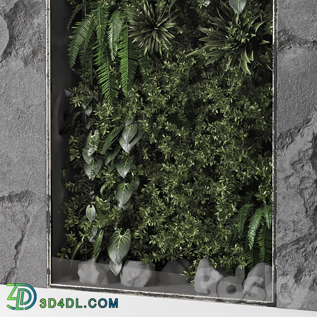 Indoor Wall Vertical Garden Behind the Glass Set 698 Fitowall 3D Models