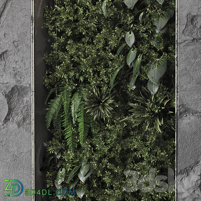 Indoor Wall Vertical Garden Behind the Glass Set 698 Fitowall 3D Models